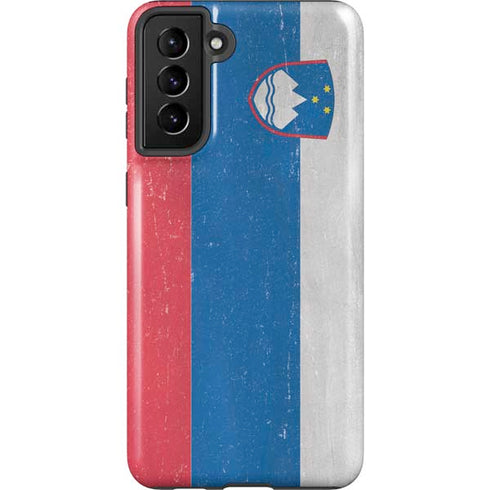 Slovenia Flag Distressed Galaxy S21 FE Pro Case